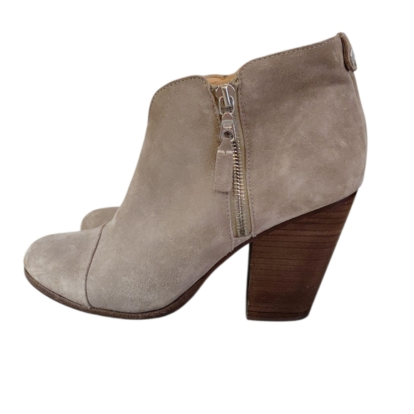 RAG & BONE Margot Ankle Boots Tan Suede Heeled Booties Size 9 EU 39 - Picture 4 of 12